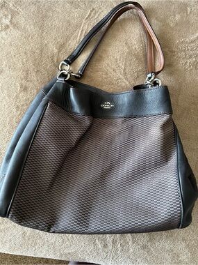 Authentic Coach Brown and Black Hobo Shoulder Bag